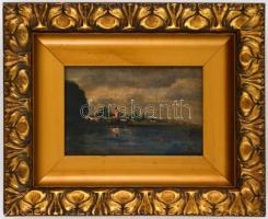 Fényes A. jelzéssel: Falurészlet. Olaj, fa, aranyozott fa keretben, 13,5x21,5 cm