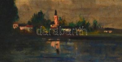 Fényes A. jelzéssel: Falurészlet. Olaj, fa, aranyozott fa keretben, 13,5x21,5 cm