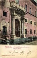 1905 Ferrara, Porta del Palazzo Prosperi, Vista di fianco / street view, palace. Fotocromo 2401. (EK)