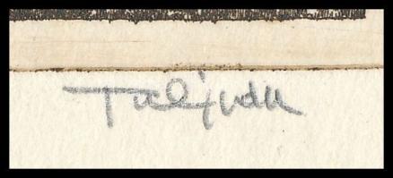 Tulipán László (1943-2007): Séta. Rézkarc, papír, jelzett, számozott: 2/100, 10×18 cm