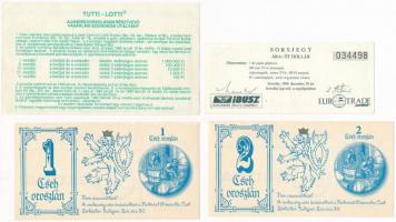 1988. "Ibusz sorsjegy" (2x) sorszámkövető + 1990. 10Ft "Tutti Lotti " vásárlási ...