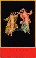 Pompei, Pompeii; Bacchantes Danseuses de Pompei / Bacchae dancers. Ed. E. Ragozino litho