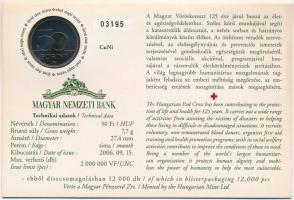 2006. 50Ft "125 éves a Magyar Vöröskereszt" első napi veret számozott emléklapon T:1