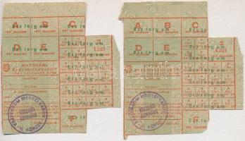 1947. Hatósági élelmiszerjegy lisztjegy (2x) bélyegzéssel T:III