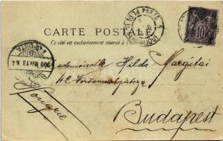 1900 Paris, Incendie du Theatre-Francais / fire, burning of the theatre, firefighters, ladders (fl)