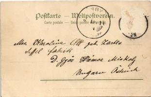 1899 Am Bord des Doppelschrauben-Postdampfers "Pretoria", Auf der Commandobrücke. Hamburg-...