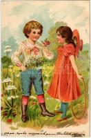 1902 Romantic children couple. E.G. 741. litho (EK)
