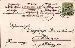 1902 Greeting card with angel, litho