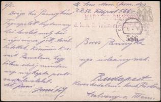 1918 Tábori posta képeslap / Field postcard MARSCHFORMATIONEN d.k.u.k. Infanterie Rgmt. No.52. + FP 566 (Rainer 1.000 pont)