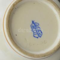 Herendi virágmintás mini porcelán váza, kézzel festett, jelzett, apró kopásnyomokkal, m: 11,5 cm