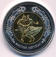 DN "Örök értékeink / Magyar Néptánc" aranyozott, ezüstözött fém emlékérem. Szign.: CSA (38...