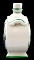 Zsolnay porcelán pálinkás kulacs, matricás, jelzett, egészen apró kopásnyomokkall, m: 12,5x6 cm