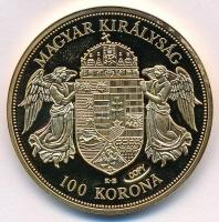 DN "Osztrák-Magyar Monarchia pénzei utánveretben - 1907. 100K / Ferenc József" aranyozott ...