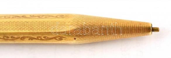 Arany (Au) 14 K arany töltőceruza, jelzett, működő állapotban, bruttó: 18,3 g, h: 12 cm