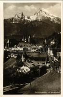 1948 Berchtesgaden, mit Watzmann / street view, mountain, churches. Aufn. u. Verlag M. Lochner Nr. 251.