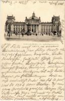 1904 Berlin, Bismarckdenkmal und Reichstagsgebäude / monument, government building (EK)