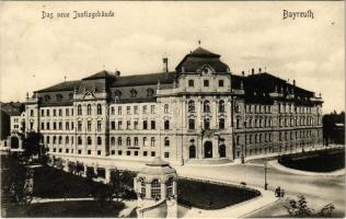 1907 Bayreuth, Das neue Justizgebäude / Palace of Justice, street view. Verlag v. Chr. Senfft. Inh. Hugo Rothmaier