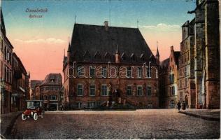 1928 Osnabrück, Rathaus / town hall, street view, automobile montage. Trinks & Co. Nr. 12. (EK)