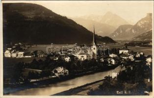 1924 Zell am Ziller (Tirol), general view, church, riverbank. photo