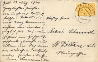 1924 Zell am Ziller (Tirol), general view, church, riverbank. photo