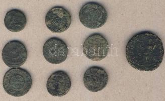 Római Császárság 10db kisbronz T:vegyes
