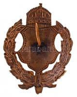 1942. "Munka! Becsület! 1941-42" aranyozott Br vasutas sapkajelvény (54x40mm) T:2 horpadás