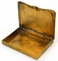 Női réz névjegykártyatartó, ornamentikus díszítéssel, 5,5×7,5×1 cm