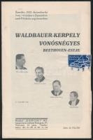 1932 Koncert műsorfüzet (Waldbauer-Kerpely, Fischer Annie, Kodály, stb.)