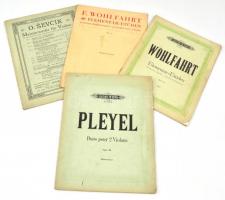 4 db hegedű kotta: Sevcik, Wohlfahrt, Pleyel