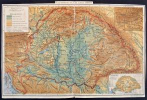 Magyarország hegy-és vízrajzi térképe. 1:2.500.000. Bp, Posner. Hajtott, 27x40,5 cm