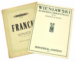 2 db hegedű-zongora kotta: Frank, Wieniawski