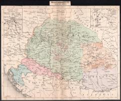 cca 1878 Magyarország térképe. Rajta a Novarai és a Kápolnai csata térképével. Hajtott, kis szakadással, 23,5x28 cm
