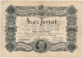 1848. 100Ft Kossuth bankó T:III kis rest. Hungary 1848. 100Ft Kossuth banknote C:F small rest. Adamo G114