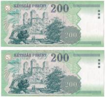 2003. 200Ft "FB" (2x) sorszámkövetők T:I