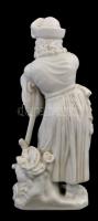 Herendi búsuló juhász, fehér mázas, jelzett, apró lepattanással, m: 29 cm