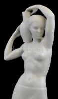 Herendi porcelán akt, fehér mázas, jelzett, hibátlan, m: 38,5 cm