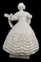 Herendi porcelán Déryné, fehér mázas, jelzett, öntési hibával, m: 36 cm