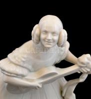 Herendi porcelán Déryné, fehér mázas, jelzett, öntési hibával, m: 36 cm