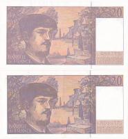 Franciaország 1997. 20Fr (2x) T:I,II 
France 1997. 20 Francs (2x) C:Unc,XF Krause#151