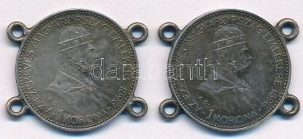 1896KB 1K Ag "Millenium" (2x) forrasztott fülekkel T:2- patina Adamo K5.2
