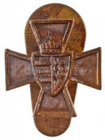 1940. Nemzetvédelmi Kereszt Br miniatűr gomblyukjelvénye T:2 Hungary 1940. National Defense Cross Br miniature button-badge C:XF