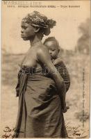 Afrique Occidentale Sénégal, Type Saussai / African folklore, half-nude woman