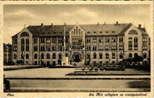 1937 Pécs, Szent Mór Collegium az Országzászlóval (EK)