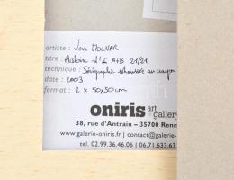 Vera Molnár (1924-): Histoire d'I A. Szitanyomat, ceruza, karton, kartonra húzott vászonra appl...