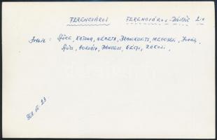 1969 Ferencváros-Diósgyőr (2:0) mérkőzésen a Ferencváros csapatának tagjai, hátoldalon feliratozott ...