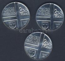 1977. 200Ft Ag 3klf db "Festők II. Mányoki, Rippl-Rónai, Csontváry" sor T:BU