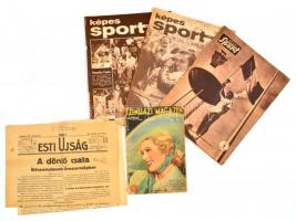 1914-1960 Vegyes újság tétel (Esti Újság, Képes Sport,, Színházi Magazin), kettőben olimpiai beszámolóval