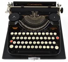 cca 1930-40 Continental 340 hordozható írógép magyar billentyűkkel, eredeti tokjában. Írógép nagyon jó, restaurált állapotban. /  Continental 340 typewriter in original case with Hungarian keyboard. In very good condition, renewed.