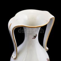 Herendi Rothschild mintás porcelán füles váza, kézzel festett, jelzett, hibátlan, m: 33 cm