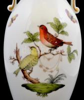 Herendi Rothschild mintás porcelán füles váza, kézzel festett, jelzett, hibátlan, m: 33 cm